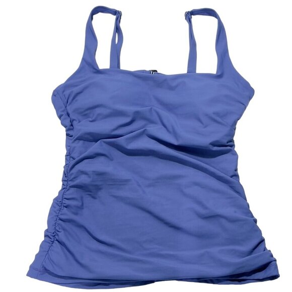 ATHLETA Women's Tankini Top Nylon Blue Open Back Women's Size 34B/C - Picture 5 of 9